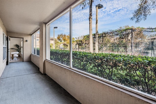 view of unfurnished sunroom