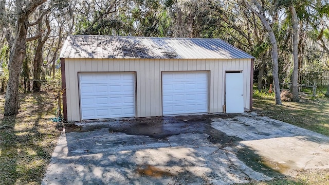 view of garage