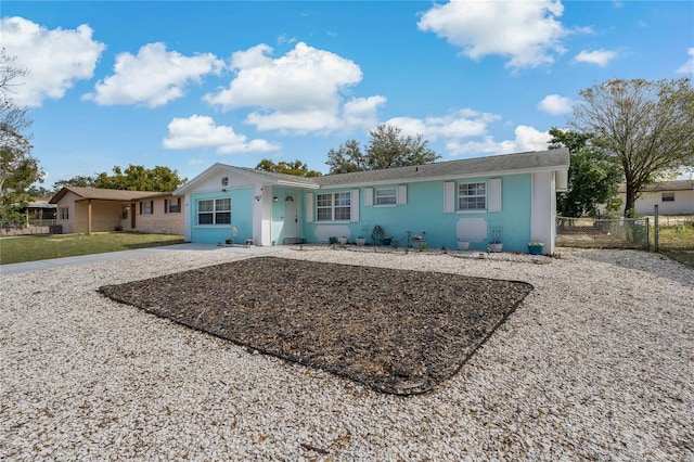 view of single story home