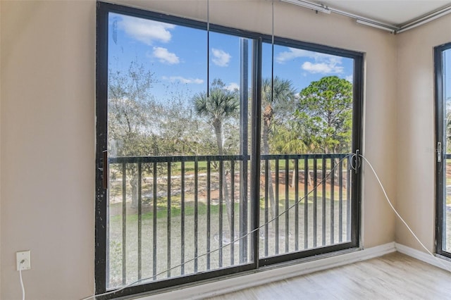 doorway to outside featuring hardwood / wood-style floors