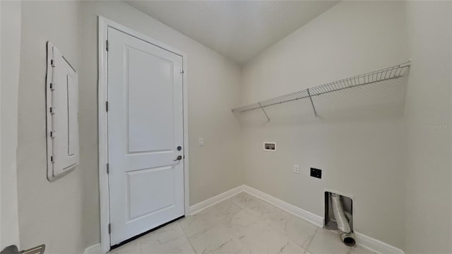 laundry area featuring washer hookup and electric dryer hookup