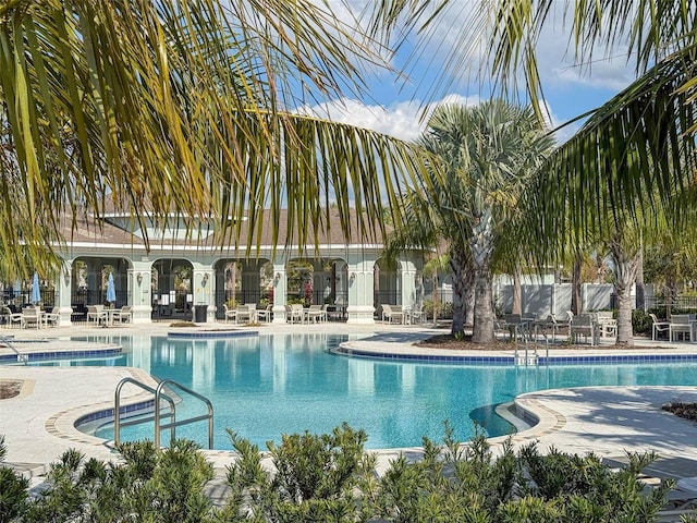 view of pool with a patio area