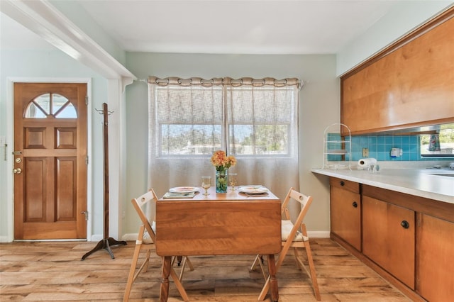 dining area featuring light hardwood / wood-style floors