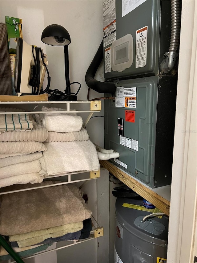 utility room with heating unit