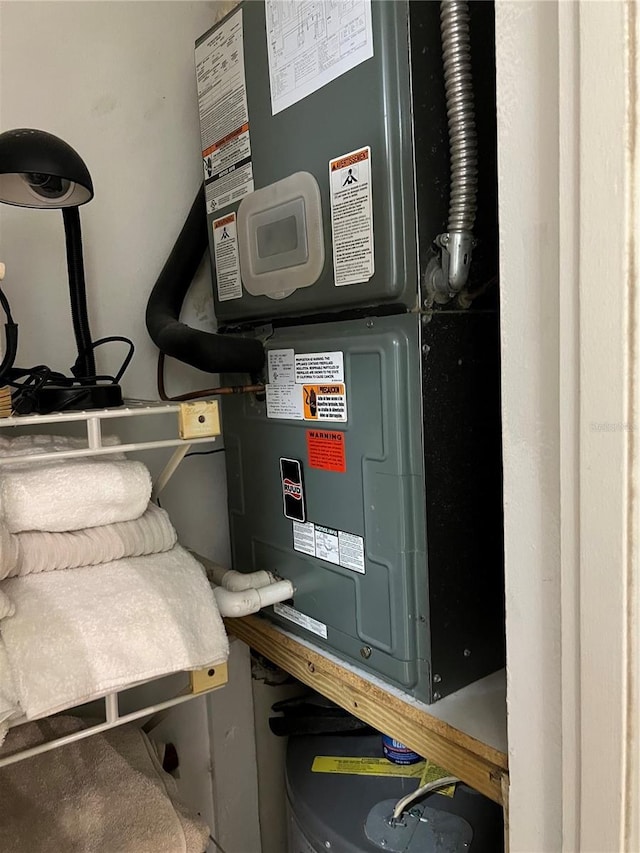 utility room with heating unit