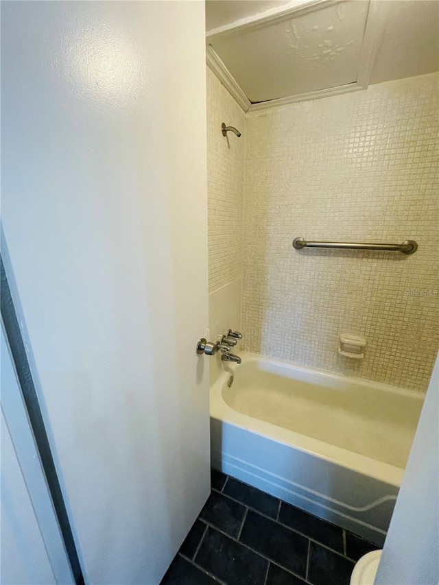 full bathroom with tub / shower combination and tile patterned floors