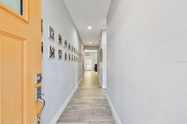 hall featuring light hardwood / wood-style floors