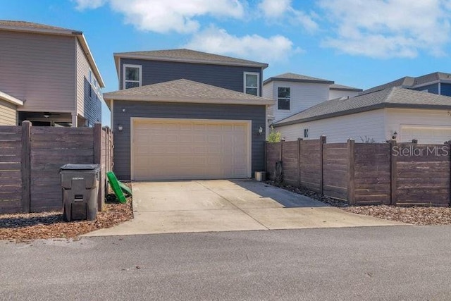 view of front facade with a garage