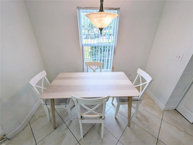 view of tiled dining room