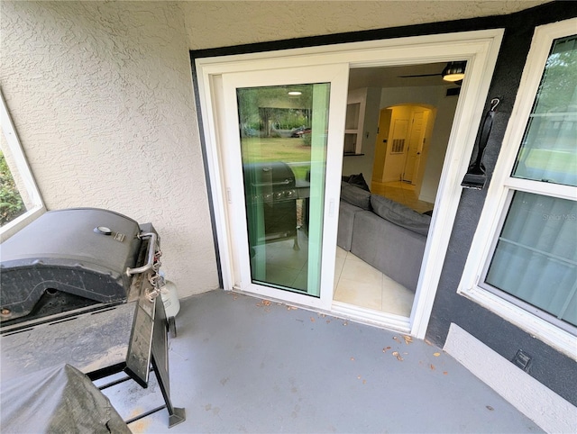 view of patio with area for grilling