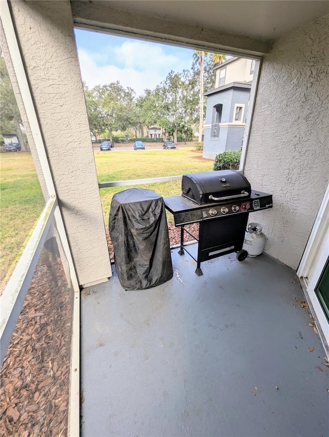 view of patio featuring area for grilling