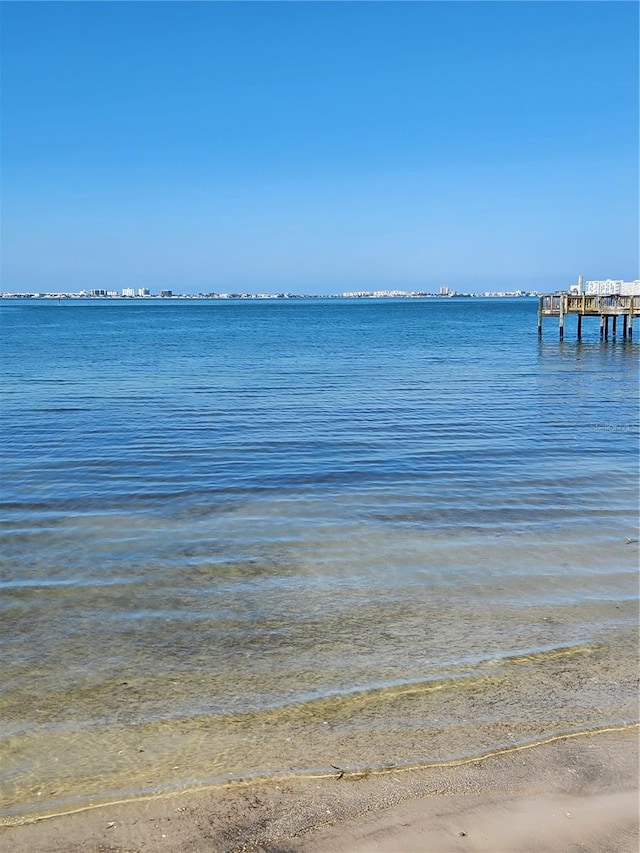 view of water feature featuring a dock