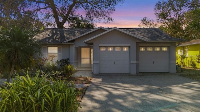 view of front facade featuring a garage