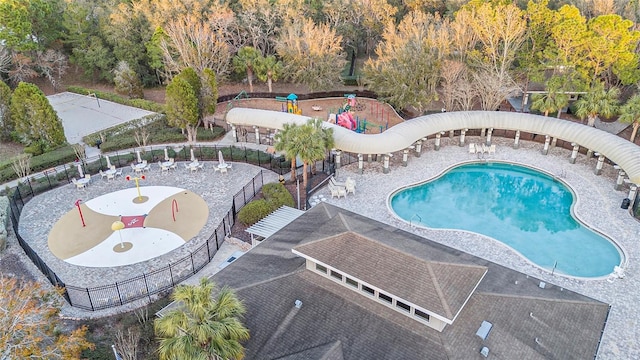 view of pool featuring a patio area