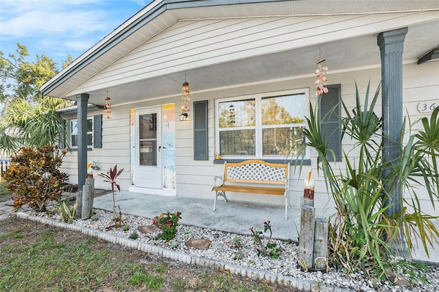 exterior space with a porch