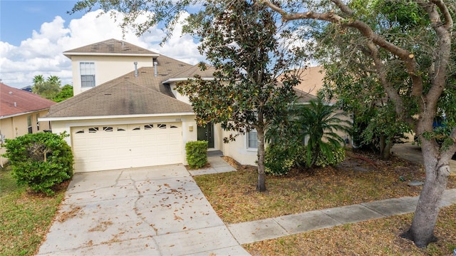 view of front of home with a garage