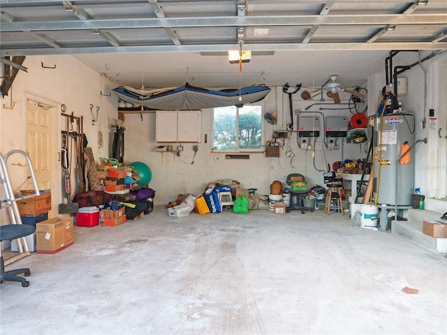 garage with water heater