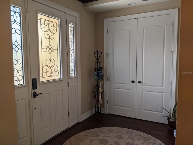 foyer featuring dark hardwood / wood-style flooring