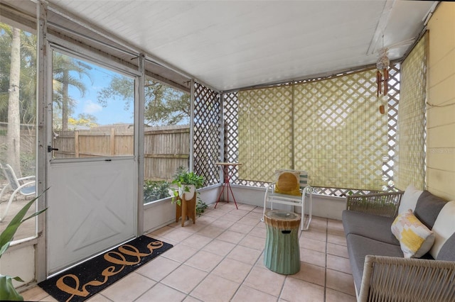 view of unfurnished sunroom