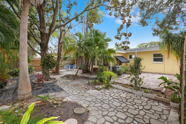 back of house with a patio and fence