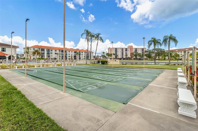 view of property's community with shuffleboard