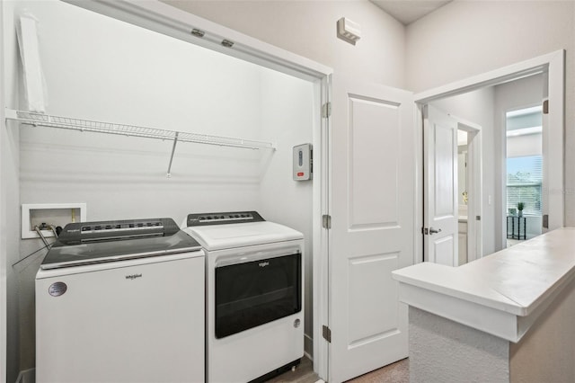 laundry area featuring washer and dryer