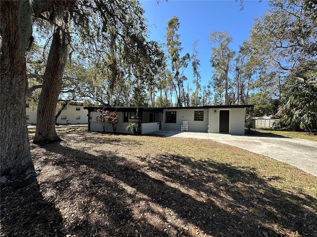 view of single story home