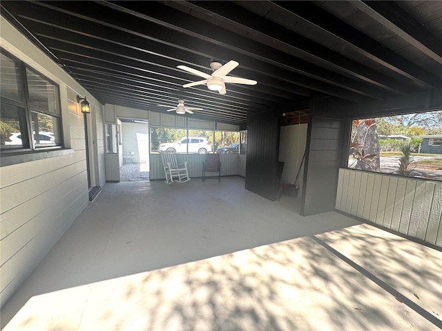 view of patio with a ceiling fan