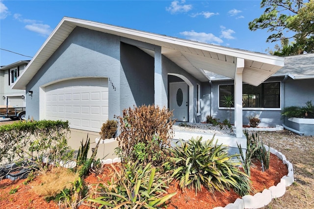 view of front of house with a garage