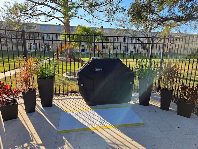 view of patio featuring grilling area