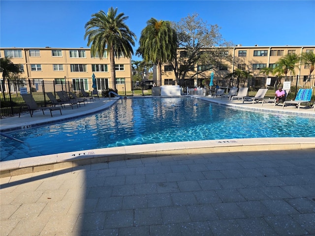 view of pool featuring a patio area