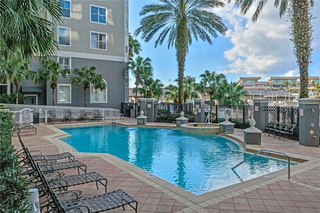 view of pool with a patio area