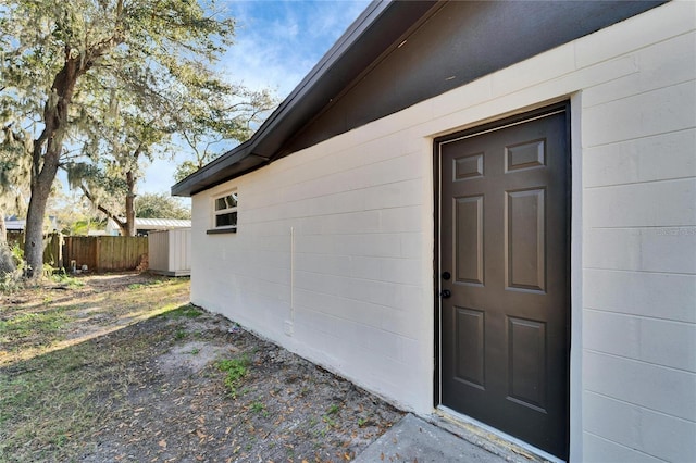 view of doorway to property