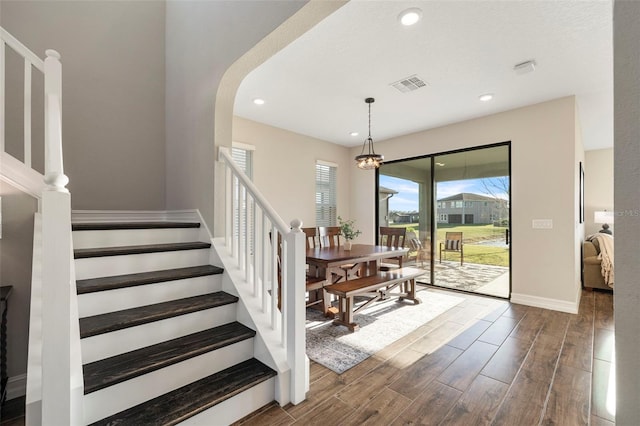 interior space featuring dark hardwood / wood-style flooring