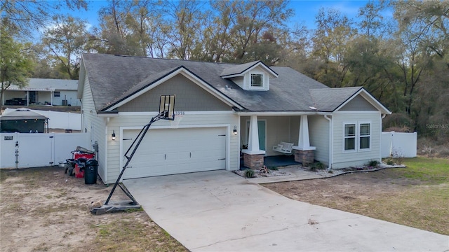 view of front facade with a garage