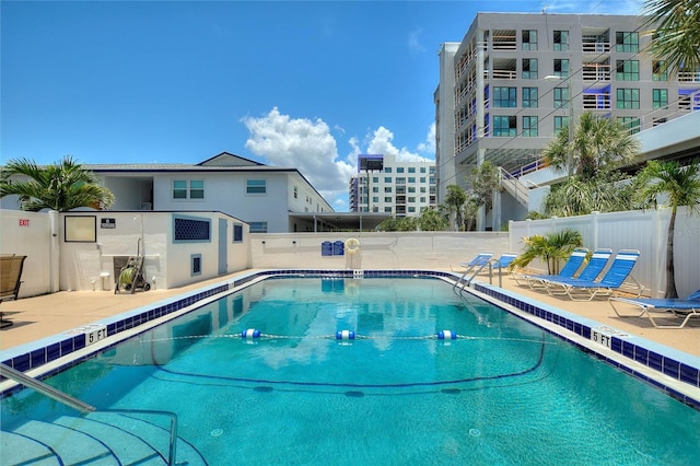 view of pool with a patio area