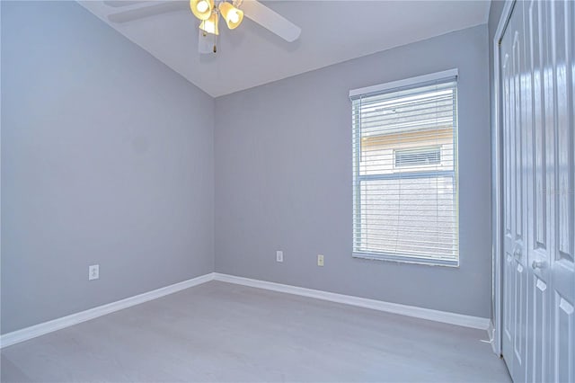 unfurnished room with ceiling fan