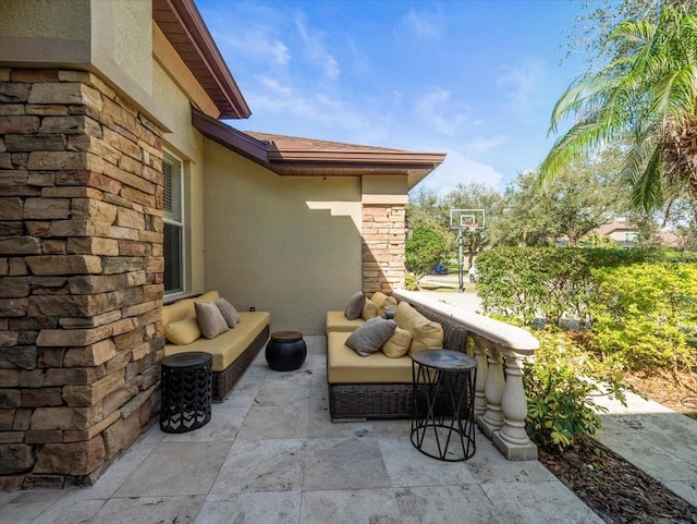 view of patio / terrace featuring an outdoor living space