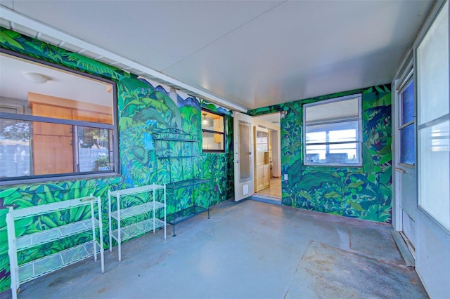 view of unfurnished sunroom