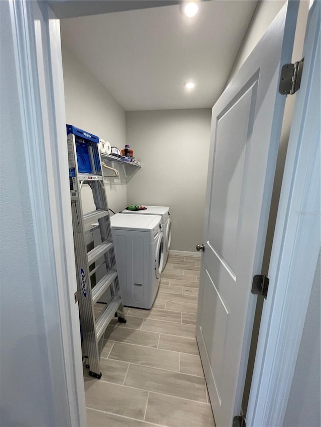 laundry area featuring independent washer and dryer