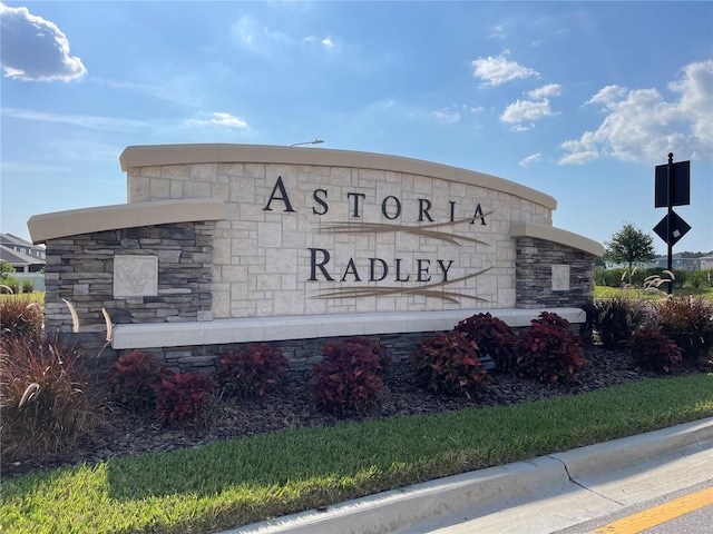 view of community sign