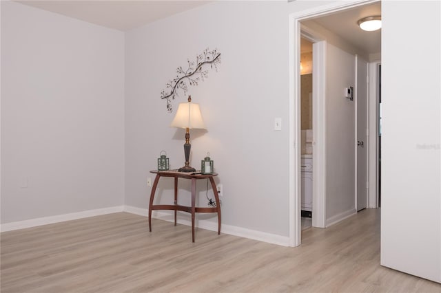 hall featuring light hardwood / wood-style floors