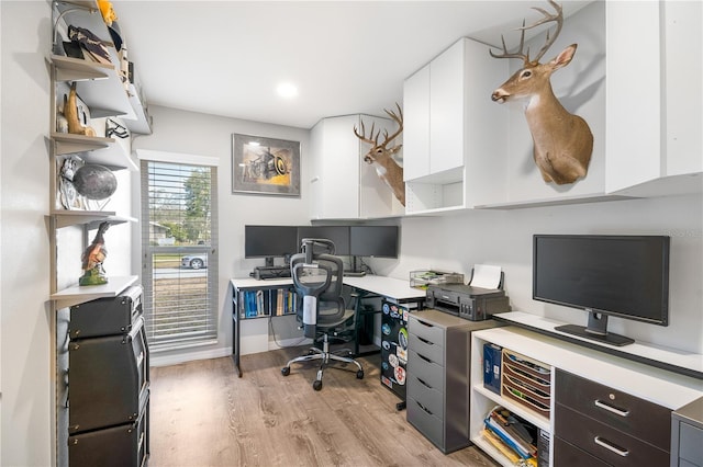 office featuring light hardwood / wood-style floors