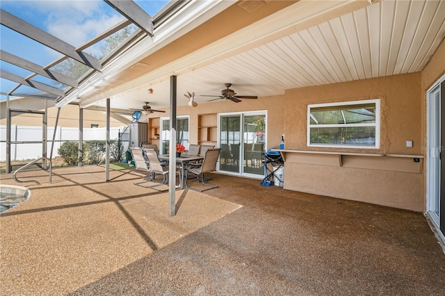 view of patio / terrace with ceiling fan