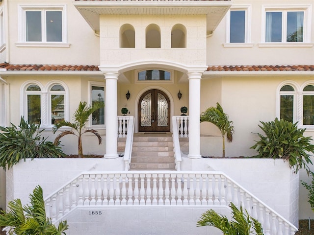 entrance to property with french doors