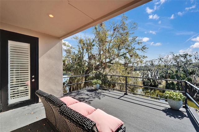 balcony with a water view