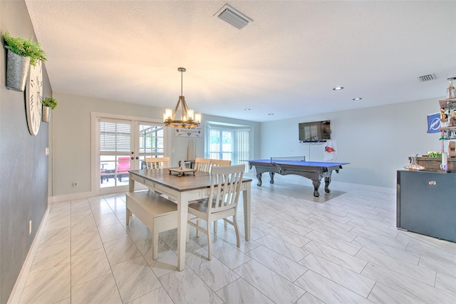 dining room featuring billiards