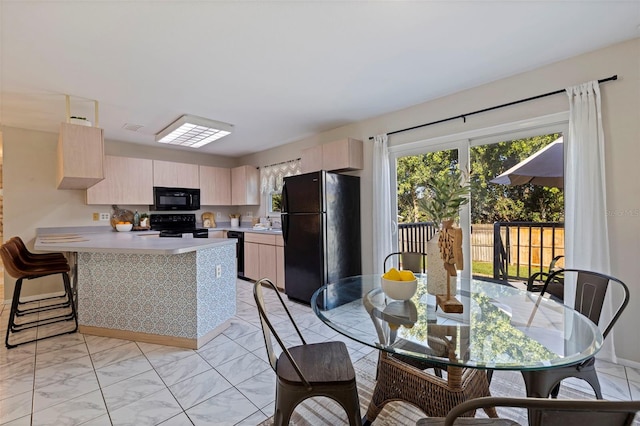 dining space featuring visible vents