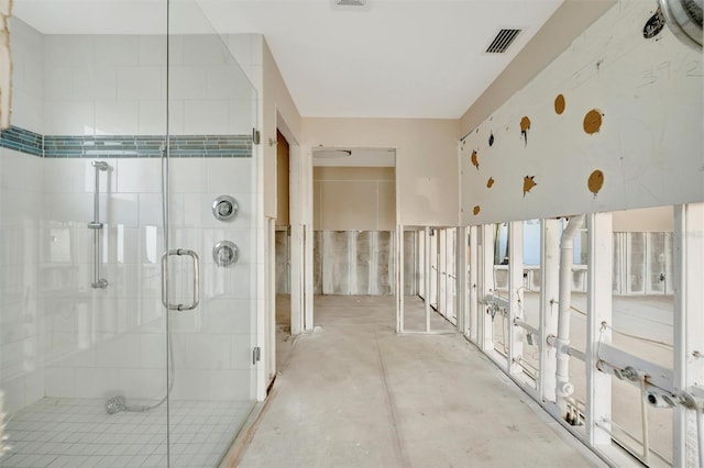 bathroom featuring walk in shower