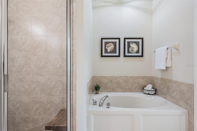 19308 Sunset Bay Dr, Land O Lakes, FL 34638 - full bathroom featuring a bath and a shower stall
